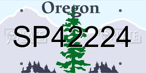 SP42224 Oregon License Plate