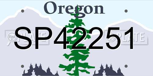 SP42251 Oregon License Plate