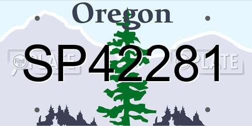 SP42281 Oregon License Plate