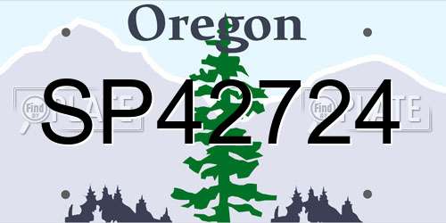 SP42724 Oregon License Plate