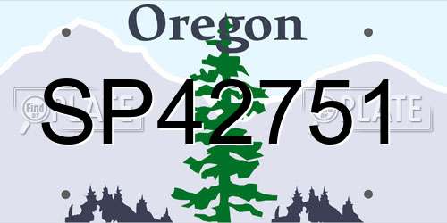 SP42751 Oregon License Plate