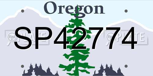SP42774 Oregon License Plate