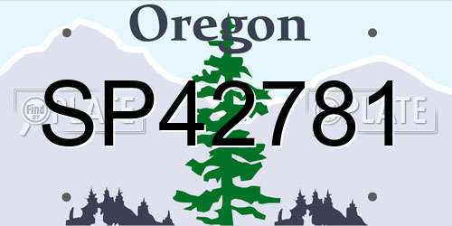 SP42781 Oregon License Plate