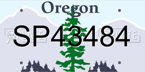 SP43484 Oregon License Plate