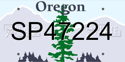 SP47224 Oregon License Plate
