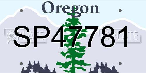 SP47781 Oregon License Plate