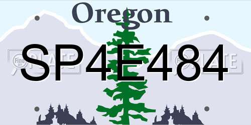SP4E484 Oregon License Plate