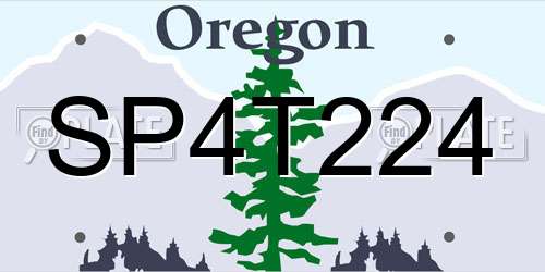 SP4T224 Oregon License Plate