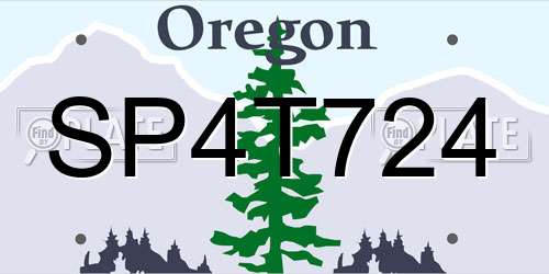 SP4T724 Oregon License Plate