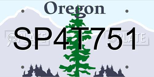 SP4T751 Oregon License Plate
