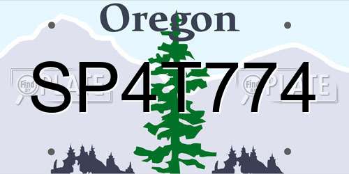 SP4T774 Oregon License Plate