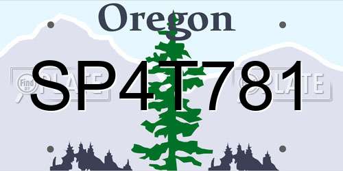 SP4T781 Oregon License Plate