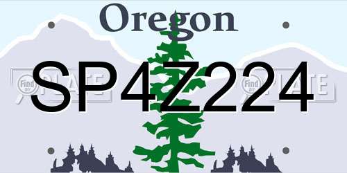 SP4Z224 Oregon License Plate