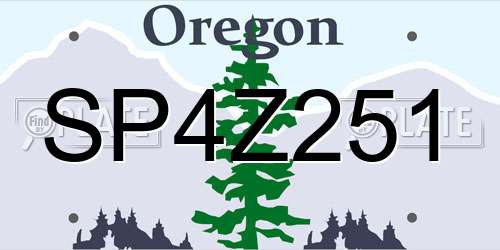 SP4Z251 Oregon License Plate