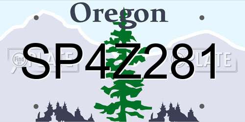 SP4Z281 Oregon License Plate