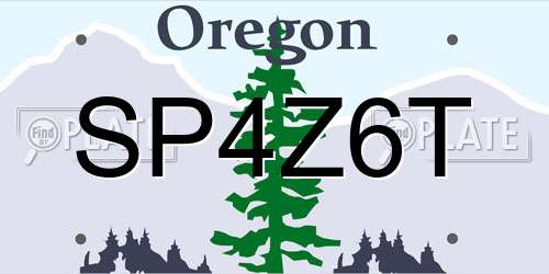 SP4Z6T Oregon License Plate