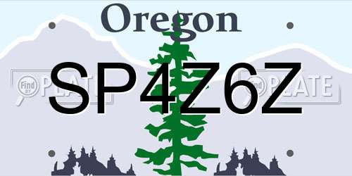 SP4Z6Z Oregon License Plate