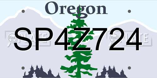 SP4Z724 Oregon License Plate