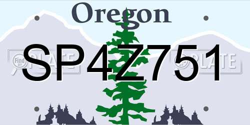 SP4Z751 Oregon License Plate