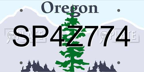 SP4Z774 Oregon License Plate