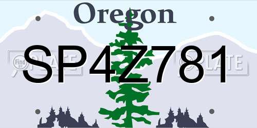 SP4Z781 Oregon License Plate