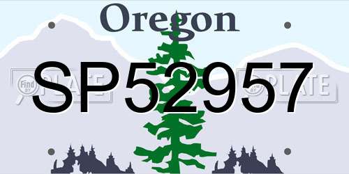 SP52957 Oregon License Plate