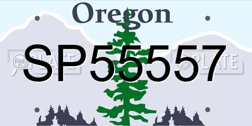 SP55557 Oregon License Plate