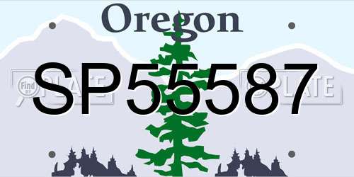 SP55587 Oregon License Plate