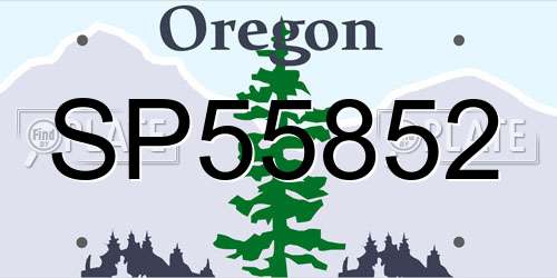 SP55852 Oregon License Plate