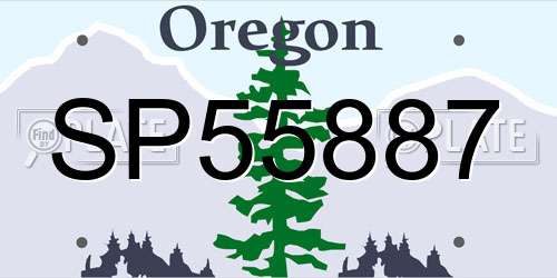 SP55887 Oregon License Plate