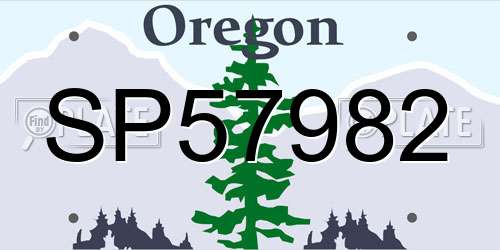 SP57982 Oregon License Plate