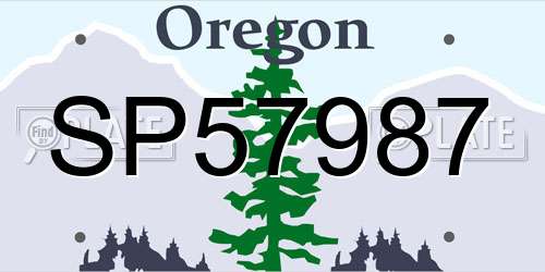SP57987 Oregon License Plate