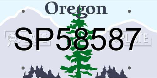 SP58587 Oregon License Plate