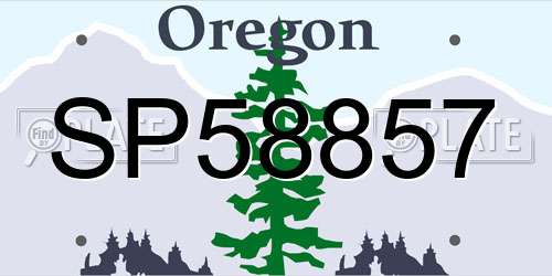 SP58857 Oregon License Plate
