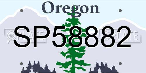 SP58882 Oregon License Plate