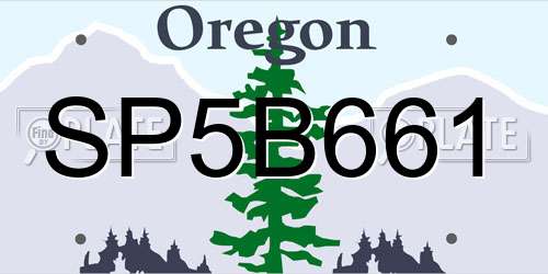 SP5B661 Oregon License Plate