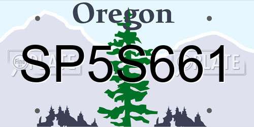 SP5S661 Oregon License Plate