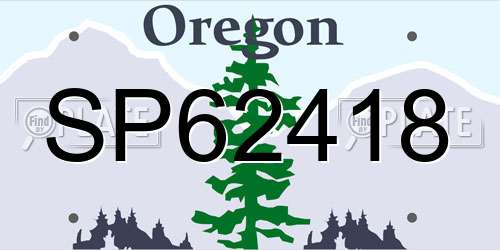 SP62418 Oregon License Plate