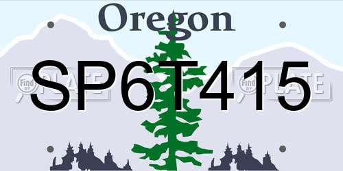 SP6T415 Oregon License Plate