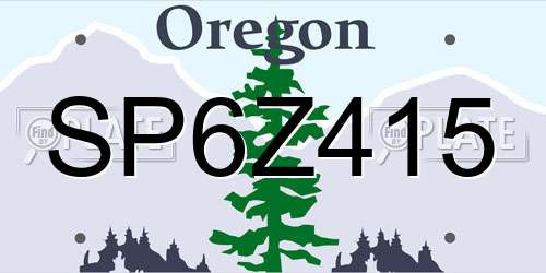 SP6Z415 Oregon License Plate