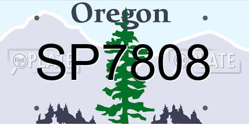 SP7808 Oregon License Plate