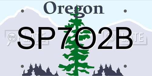 SP7O2B Oregon License Plate