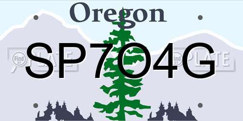 SP7O4G Oregon License Plate