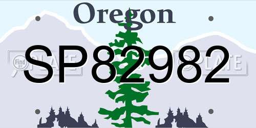 SP82982 Oregon License Plate