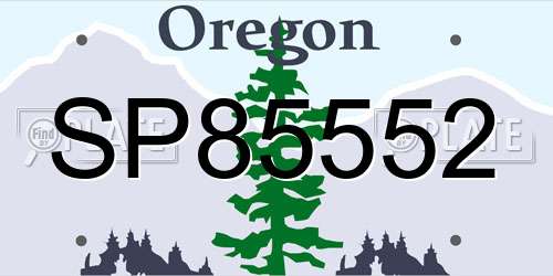 SP85552 Oregon License Plate