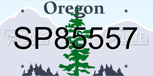 SP85557 Oregon License Plate