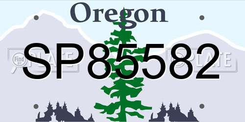 SP85582 Oregon License Plate