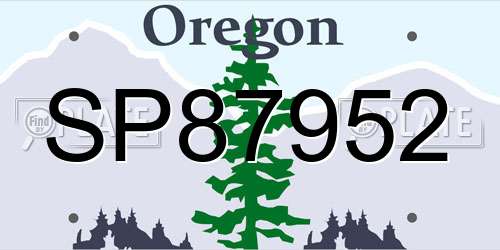 SP87952 Oregon License Plate