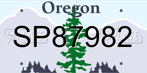 SP87982 Oregon License Plate