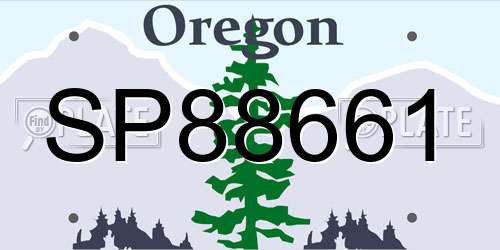 SP88661 Oregon License Plate